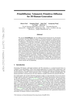 PrimDiffusion: Volumetric Primitives Diffusion for 3D Human Generation
