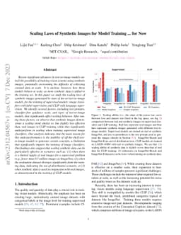 Scaling Laws of Synthetic Images for Model Training ... for Now