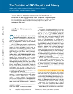 The Evolution of DNS Security and Privacy