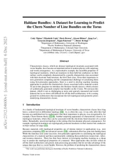 Haldane Bundles: A Dataset for Learning to Predict the Chern Number of
  Line Bundles on the Torus