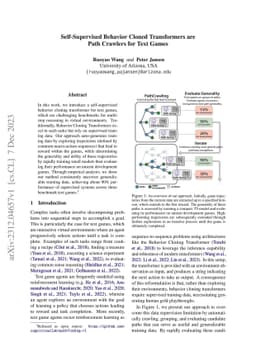 Self-Supervised Behavior Cloned Transformers are Path Crawlers for Text
  Games