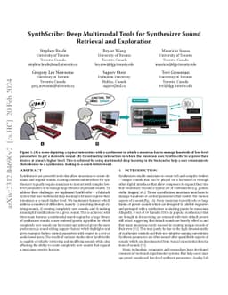SynthScribe: Deep Multimodal Tools for Synthesizer Sound Retrieval and
  Exploration