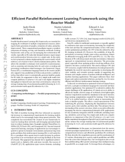 Efficient Parallel Reinforcement Learning Framework using the Reactor
  Model