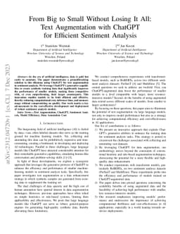 From Big to Small Without Losing It All: Text Augmentation with ChatGPT
  for Efficient Sentiment Analysis