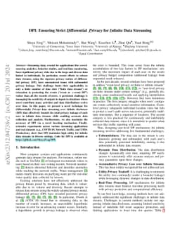 DPI: Ensuring Strict Differential Privacy for Infinite Data Streaming
