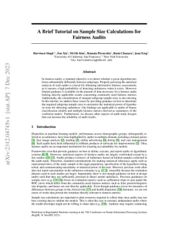 A Brief Tutorial on Sample Size Calculations for Fairness Audits