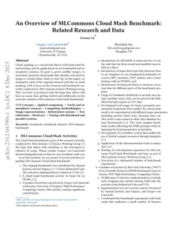 An Overview of MLCommons Cloud Mask Benchmark: Related Research and Data
