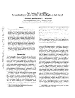 Hate Cannot Drive out Hate: Forecasting Conversation Incivility
  following Replies to Hate Speech