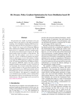 RL Dreams: Policy Gradient Optimization for Score Distillation based 3D
  Generation