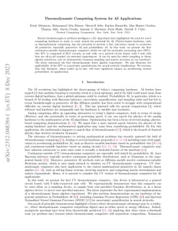 Thermodynamic Computing System for AI Applications