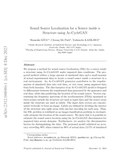 Sound Source Localization for a Source inside a Structure using
  Ac-CycleGAN