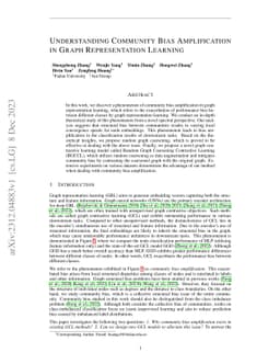 Understanding Community Bias Amplification in Graph Representation
  Learning