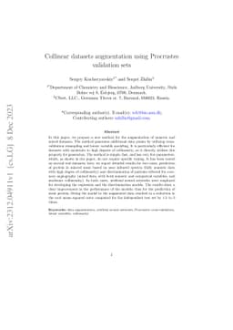 Collinear datasets augmentation using Procrustes validation sets