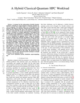 A Hybrid Classical-Quantum HPC Workload