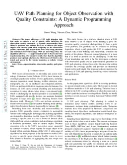 UAV Path Planning for Object Observation with Quality Constraints: A
  Dynamic Programming Approach