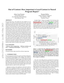 Out of Context: How important is Local Context in Neural Program Repair?