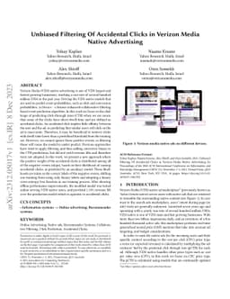 Unbiased Filtering Of Accidental Clicks in Verizon Media Native
  Advertising