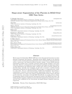 Shape-aware Segmentation of the Placenta in BOLD Fetal MRI Time Series