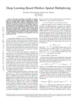 Deep Learning-Based Pilotless Spatial Multiplexing