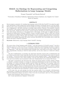 HALO: An Ontology for Representing and Categorizing Hallucinations in
  Large Language Models