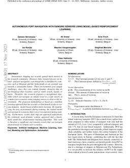 Autonomous Port Navigation With Ranging Sensors Using Model-Based
  Reinforcement Learning