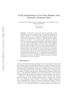 GenQ: Quantization in Low Data Regimes with Generative Synthetic Data