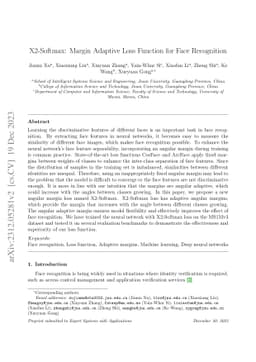 X2-Softmax: Margin Adaptive Loss Function for Face Recognition