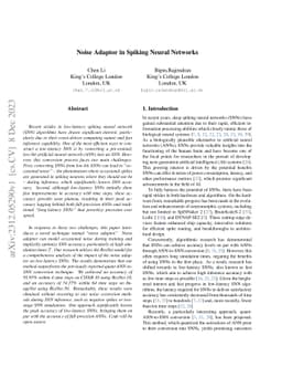 Noise Adaptor in Spiking Neural Networks
