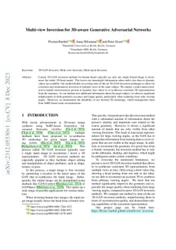 Multi-view Inversion for 3D-aware Generative Adversarial Networks