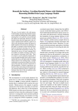 Beneath the Surface: Unveiling Harmful Memes with Multimodal Reasoning
  Distilled from Large Language Models