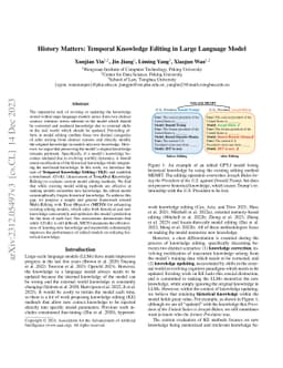History Matters: Temporal Knowledge Editing in Large Language Model