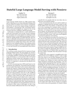 Stateful Large Language Model Serving with Pensieve