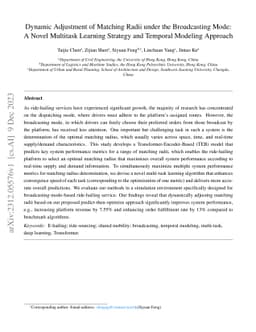 Dynamic Adjustment of Matching Radii under the Broadcasting Mode: A
  Novel Multitask Learning Strategy and Temporal Modeling Approach