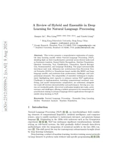 A Review of Hybrid and Ensemble in Deep Learning for Natural Language
  Processing