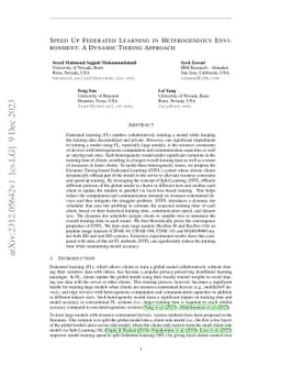 Speed Up Federated Learning in Heterogeneous Environment: A Dynamic
  Tiering Approach