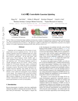 CoGS: Controllable Gaussian Splatting