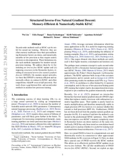 Structured Inverse-Free Natural Gradient: Memory-Efficient &
  Numerically-Stable KFAC