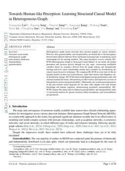 Towards Human-like Perception: Learning Structural Causal Model in
  Heterogeneous Graph