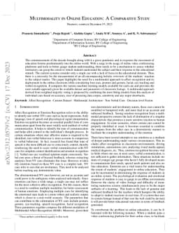 Multimodality in Online Education: A Comparative Study