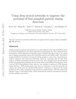 Using deep neural networks to improve the precision of fast-sampled
  particle timing detectors