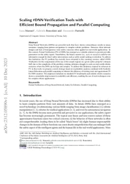 Scaling #DNN-Verification Tools with Efficient Bound Propagation and
  Parallel Computing