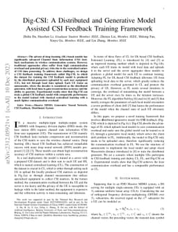 Dig-CSI: A Distributed and Generative Model Assisted CSI Feedback
  Training Framework