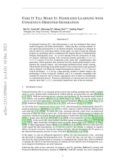 Fake It Till Make It: Federated Learning with Consensus-Oriented
  Generation