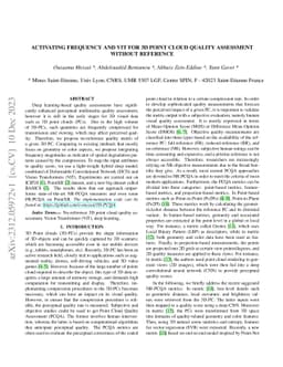 Activating Frequency and ViT for 3D Point Cloud Quality Assessment
  without Reference