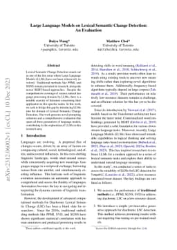 Large Language Models on Lexical Semantic Change Detection: An
  Evaluation