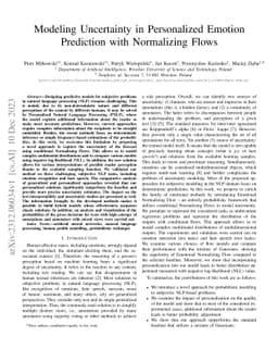 Modeling Uncertainty in Personalized Emotion Prediction with Normalizing
  Flows