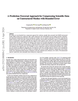 A Prediction-Traversal Approach for Compressing Scientific Data on
  Unstructured Meshes with Bounded Error
