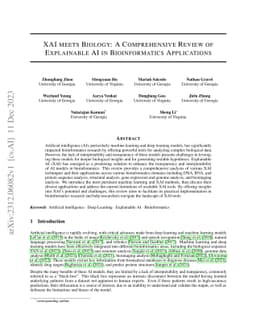 XAI meets Biology: A Comprehensive Review of Explainable AI in
  Bioinformatics Applications