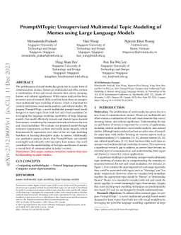 PromptMTopic: Unsupervised Multimodal Topic Modeling of Memes using
  Large Language Models