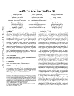 MATK: The Meme Analytical Tool Kit
